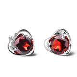 Heart Solid 925 Silver Stud Earrings Women Jewelry E0040