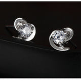 Heart Solid 925 Silver Stud Earrings Brincos Women Jewelry E042