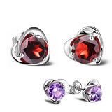 Heart Solid 925 Silver Stud Earrings Women Jewelry E0040