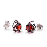 Heart Solid 925 Silver Stud Earrings Women Jewelry E0040