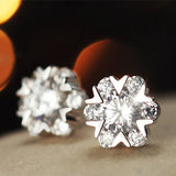 925 Sterling Snowflake Stud Earrings - Women's Brincos
