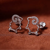 100% Real 925 Sterling Silver Stud Earrings AJE071