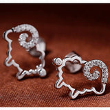 100% Real 925 Sterling Silver Stud Earrings AJE071