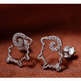 100% Real 925 Sterling Silver Stud Earrings AJE071
