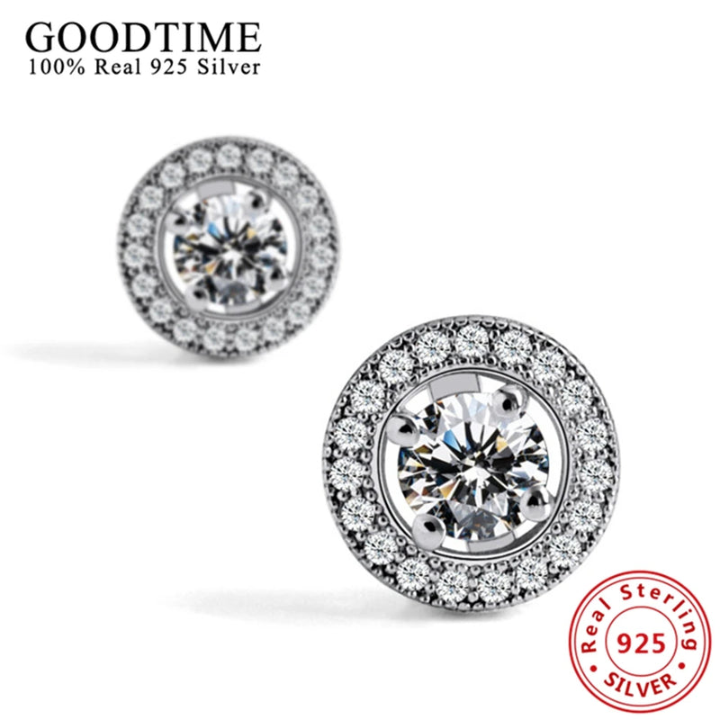 925 Silver Stud Earrings Brincos Women Jewelry AJE068