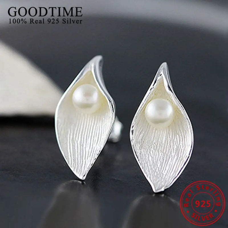Solid 925 Silver Stud Earrings Brincos AJE076