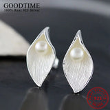 Solid 925 Silver Stud Earrings Brincos AJE076