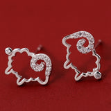 100% Real 925 Sterling Silver Stud Earrings AJE071