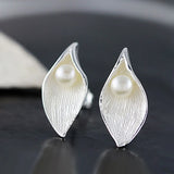 Solid 925 Silver Stud Earrings Brincos AJE076