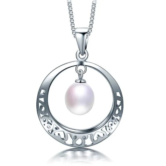 Vintage 925 Silver Real Pearl Necklace