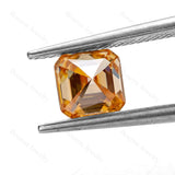 Champagne Asscher Cut Moissanite Diamond Certified Loose Gemstone
