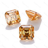 Champagne Asscher Cut Moissanite Diamond Certified Loose Gemstone