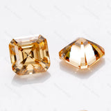 Champagne Asscher Cut Moissanite Diamond Certified Loose Gemstone
