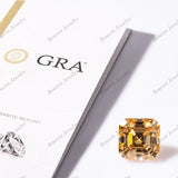 Champagne Asscher Cut Moissanite Diamond Certified Loose Gemstone