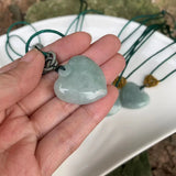 Natural Burma Jade Heart Necklace Pendant Green Myanmar Jade Women Jewelry