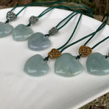 Natural Burma Jade Heart Necklace Pendant Green Myanmar Jade Women Jewelry
