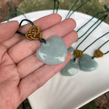 Natural Burma Jade Heart Necklace Pendant Green Myanmar Jade Women Jewelry