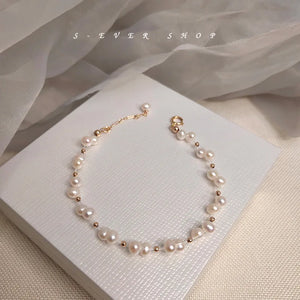 Baroque Freshwater Pearl Bracelet for Women Wedding Bridal Jewelry