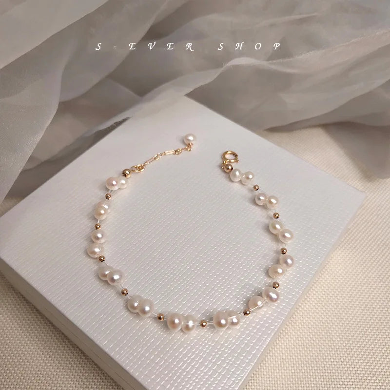 Baroque Freshwater Pearl Bracelet for Women Wedding Bridal Jewelry
