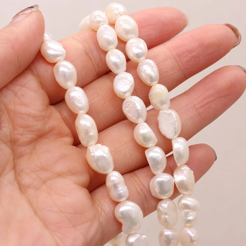 Freshwater Pearls Punch Beads Strand 8-9mm For Jewelry Making