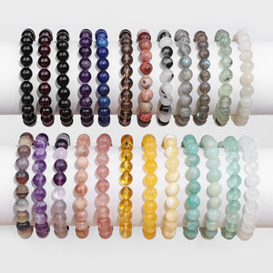 Amethyst Quartz Bracelet 8mm Beads Healing Elastic Jewelry Men Women