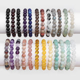 Amethyst Quartz Bracelet 8mm Beads Healing Elastic Jewelry Men Women