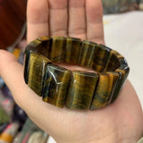 Natural Tiger Eyes Bracelet Men Women Stone Beaded Bangle Gift
