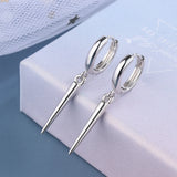 925 Silver Punk Rivet Hoop Earrings Rock Party Jewelry