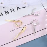 925 Silver Punk Rivet Hoop Earrings Rock Party Jewelry
