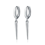 925 Silver Punk Rivet Hoop Earrings Rock Party Jewelry