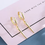 925 Silver Punk Rivet Hoop Earrings Rock Party Jewelry