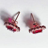 Lab-grown Ruby Stud Earrings S925 Sterling Silver