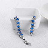 S925 Silver Bracelet Natural Sapphire Gemstone Boho Charm