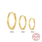 S925 Sterling Silver Hoop Earrings for Women Girls O Shape Round Circle