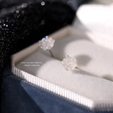 S925 Sterling Silver Shell Rose Flower Stud Earrings Party Jewelry