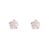 S925 Sterling Silver Shell Rose Flower Stud Earrings Party Jewelry