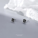 S999 Sterling Silver Geometry Stud Earrings for Women