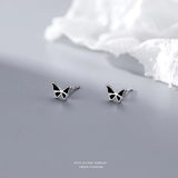 S999 Sterling Silver Geometry Stud Earrings for Women