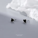 S999 Sterling Silver Geometry Stud Earrings for Women