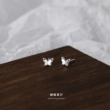 Real S999 Sterling Silver Stud Earrings For Women