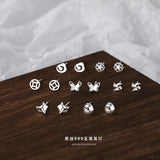 Real S999 Sterling Silver Stud Earrings For Women