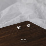 Real S999 Sterling Silver Stud Earrings For Women