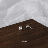 Real S999 Sterling Silver Stud Earrings For Women