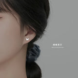 Real S999 Sterling Silver Stud Earrings For Women