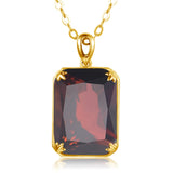 Real Silver 925 Necklace Pendant Aquamarine Women Jewelry