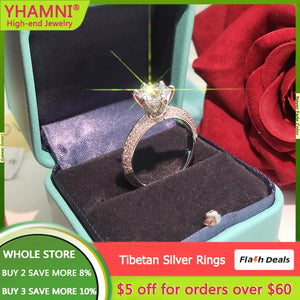 Tibetan Silver Wedding Band with Zircon Ring