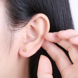 925 Sterling Silver Small Ball Stud Earrings for Women