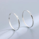 925 Silver Huge Hoop Earrings Thin Round Ear Jewelry