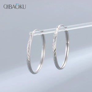 925 Silver Huge Hoop Earrings Thin Round Ear Jewelry