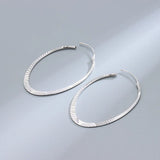Real Sterling Silver Huge Hoop Earrings Thin Large Round Ear Jewelry